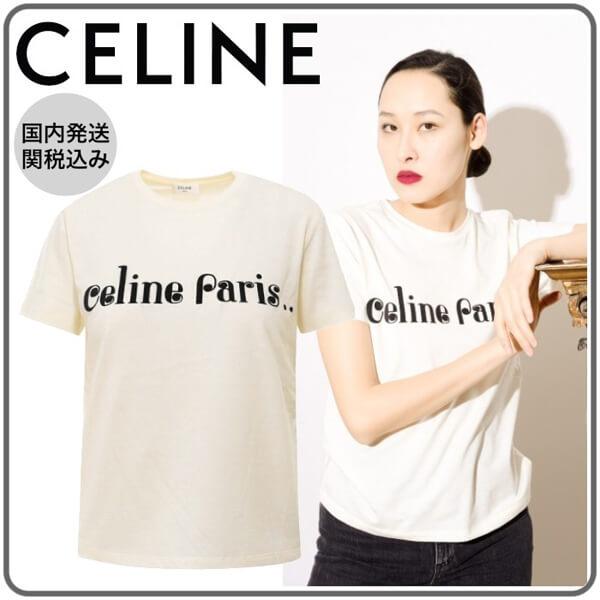 新作 CELINE セリーヌ スーパーコピー ロゴ Tシャツ 2X406090K